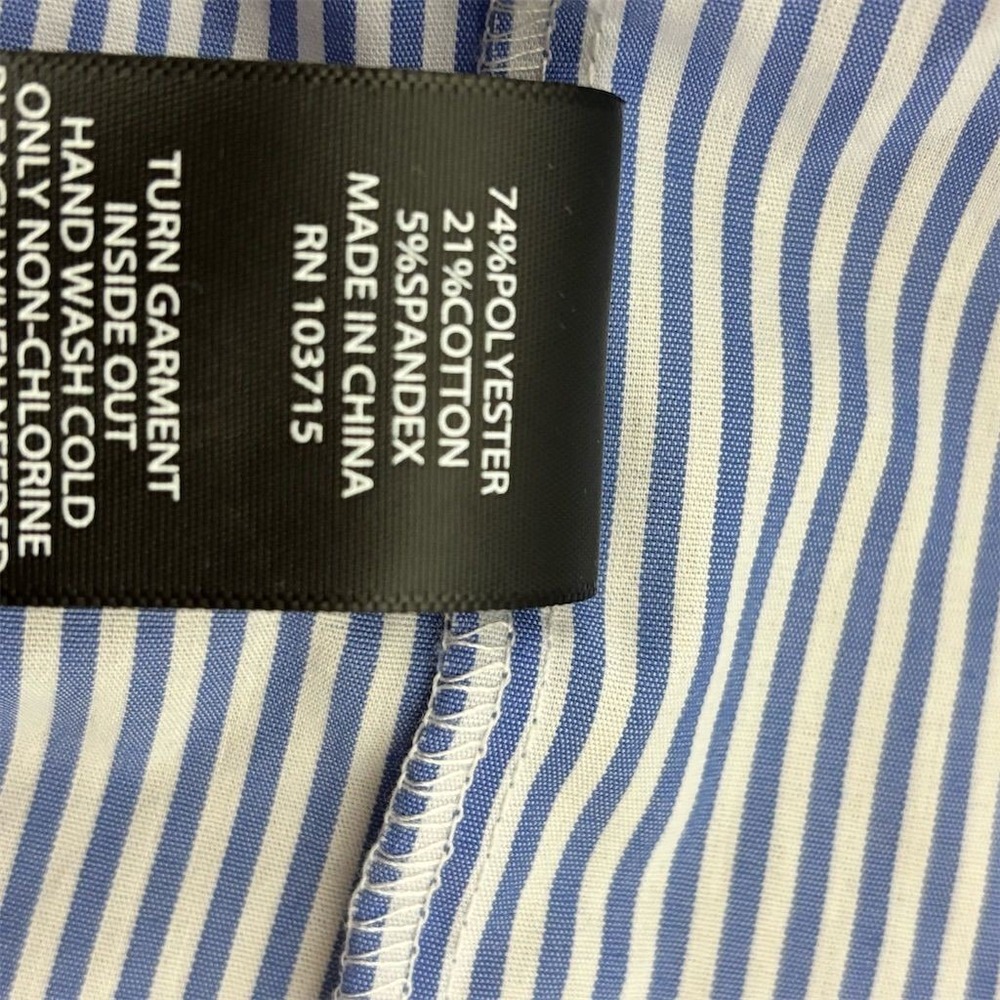 Nicole Miller Women's XL‎ Blue Striped Button-Up Shirt Long Sleeve - Picture 3 of 4